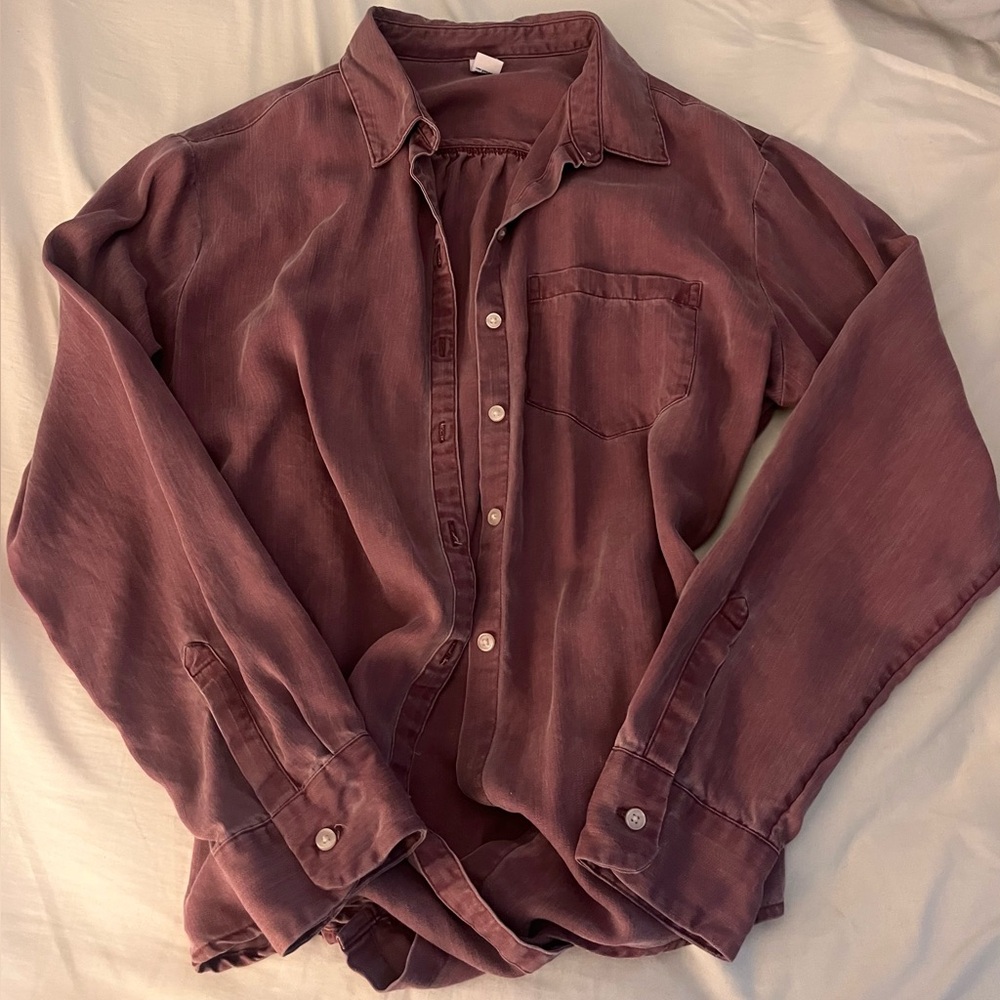 Old Navy Casual Maroon Button Down Shirt
